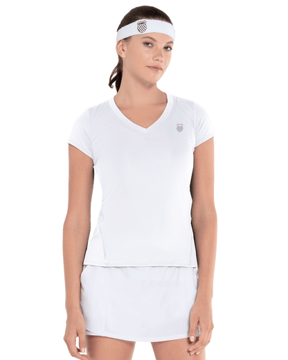 197696 - 100 | EXCEL V - NECK S/S | WHITE - K - Swiss US - APPAREL