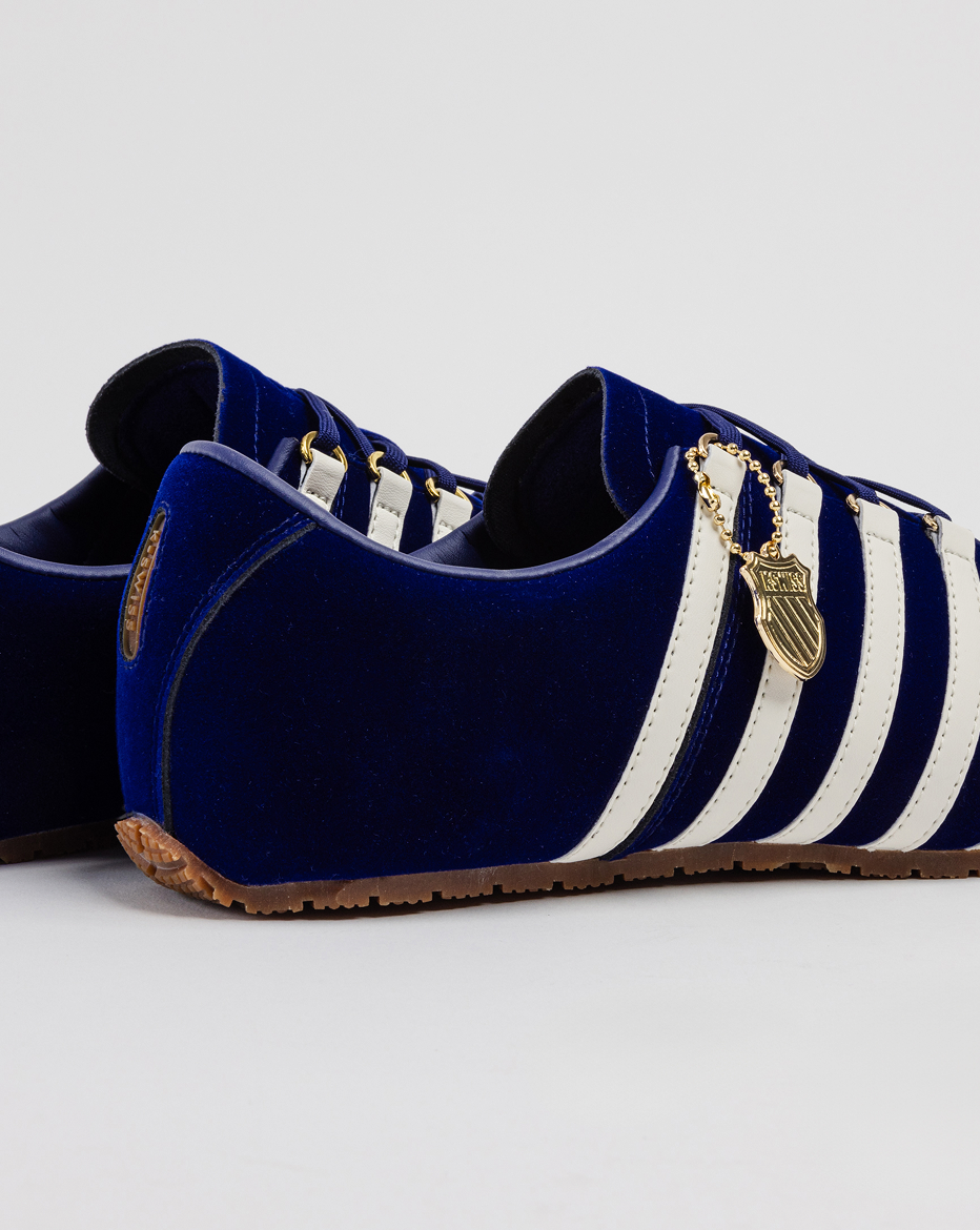 BEFORE THE CLASSIC 60TH navy suede sneakers rear side view