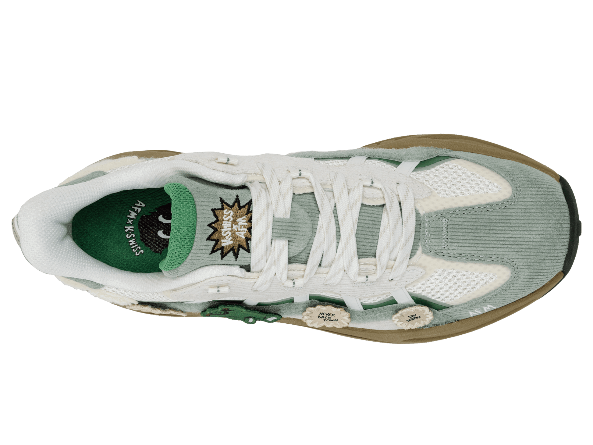 74732-166-M | MARINA RMX X RAKEEM MILES | SNOW WHITE/SMOKE GREEN/MOUNTAIN VIEW - K-Swiss US - FOOTWEAR