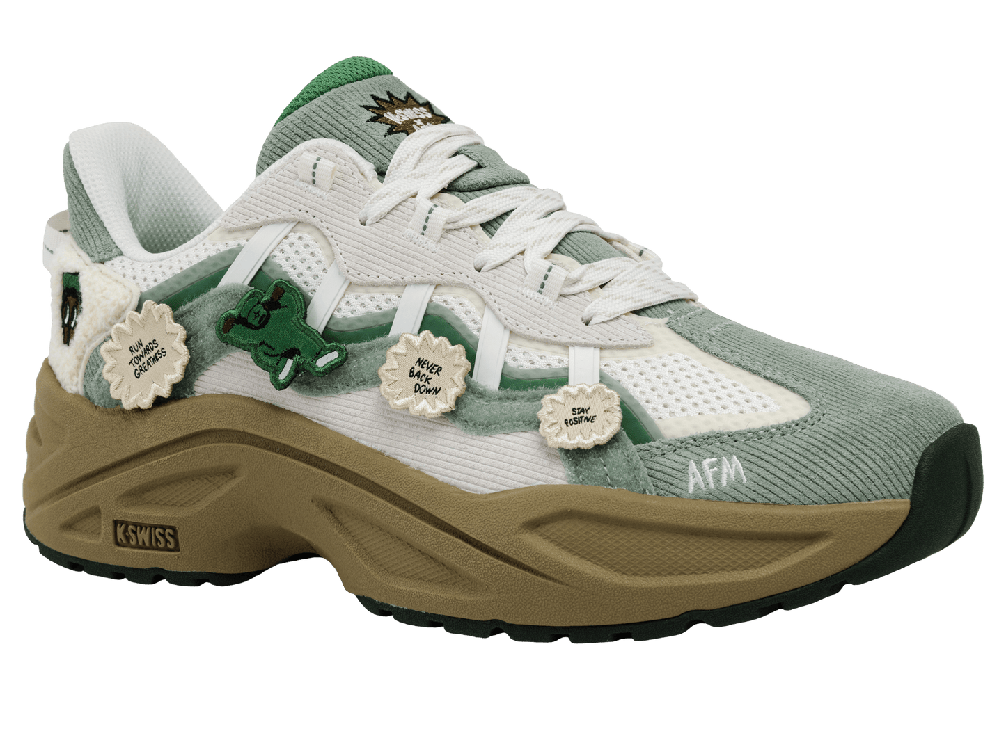 74732-166-M | MARINA RMX X RAKEEM MILES | SNOW WHITE/SMOKE GREEN/MOUNTAIN VIEW - K-Swiss US - FOOTWEAR