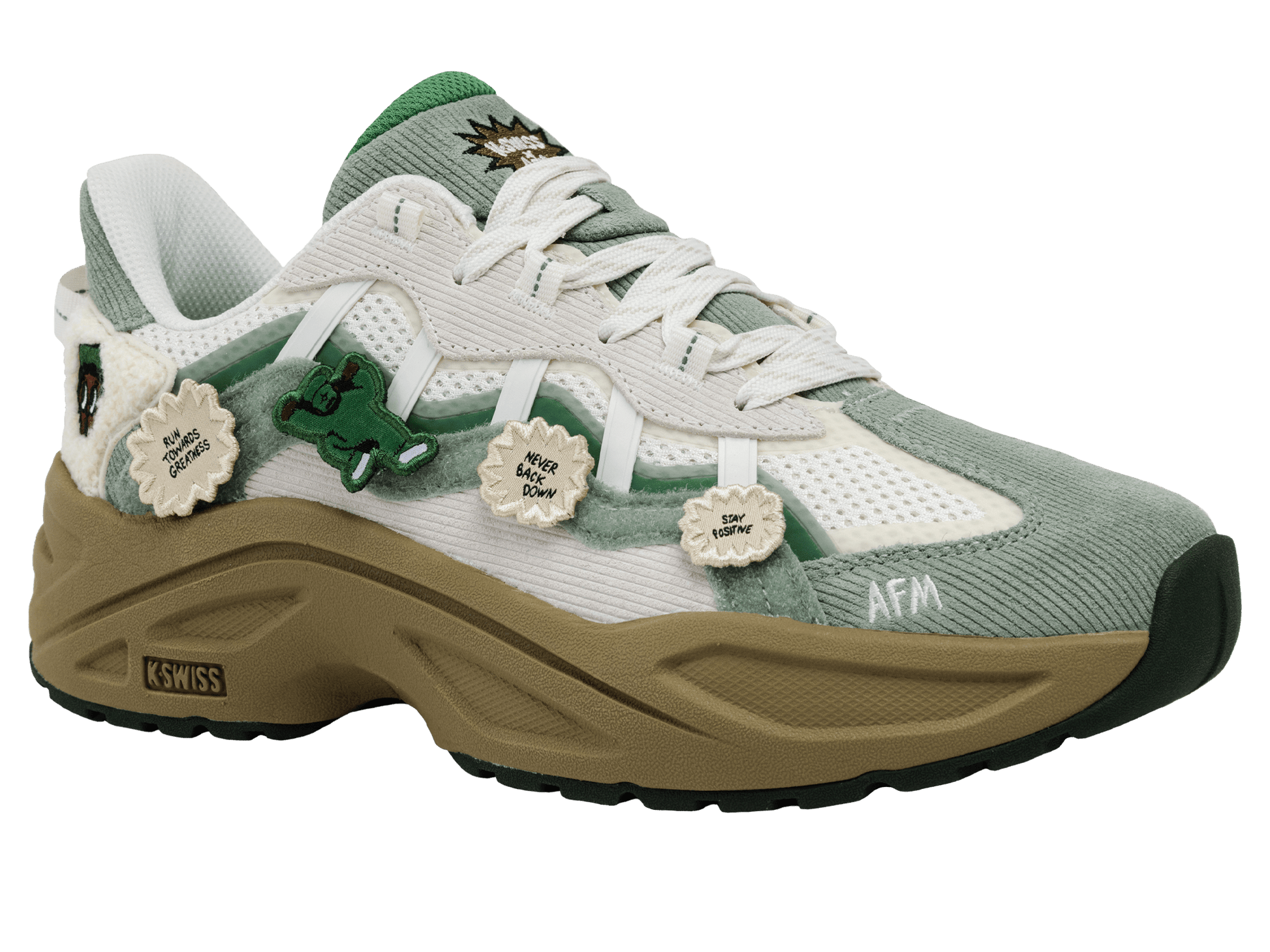 74732-166-M | MARINA RMX X RAKEEM MILES | SNOW WHITE/SMOKE GREEN/MOUNTAIN VIEW - K-Swiss US - FOOTWEAR