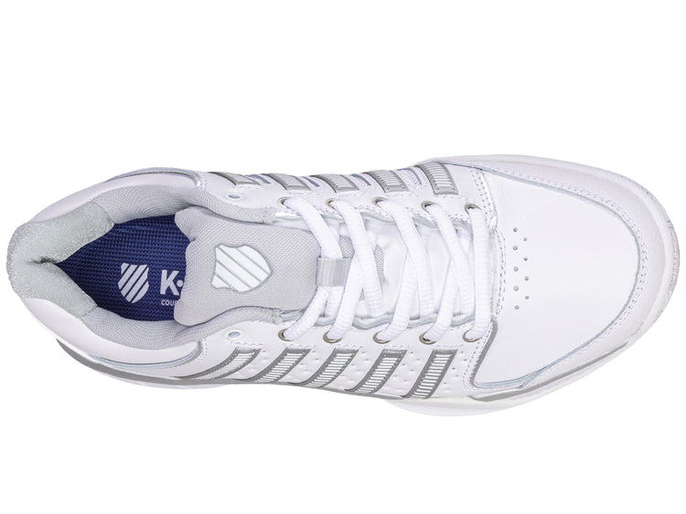 93379-107-M | WOMENS HYPERCOURT EXPRESS LEATHER | WHITE/SILVER/GLACIER GRAY