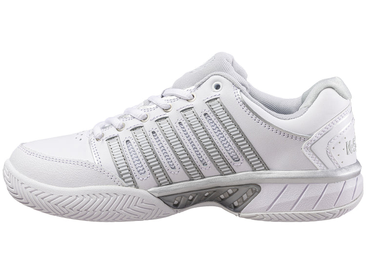93379-107-M | WOMENS HYPERCOURT EXPRESS LEATHER | WHITE/SILVER/GLACIER GRAY