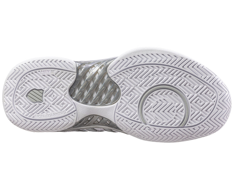 93379-107-M | WOMENS HYPERCOURT EXPRESS LEATHER | WHITE/SILVER/GLACIER GRAY