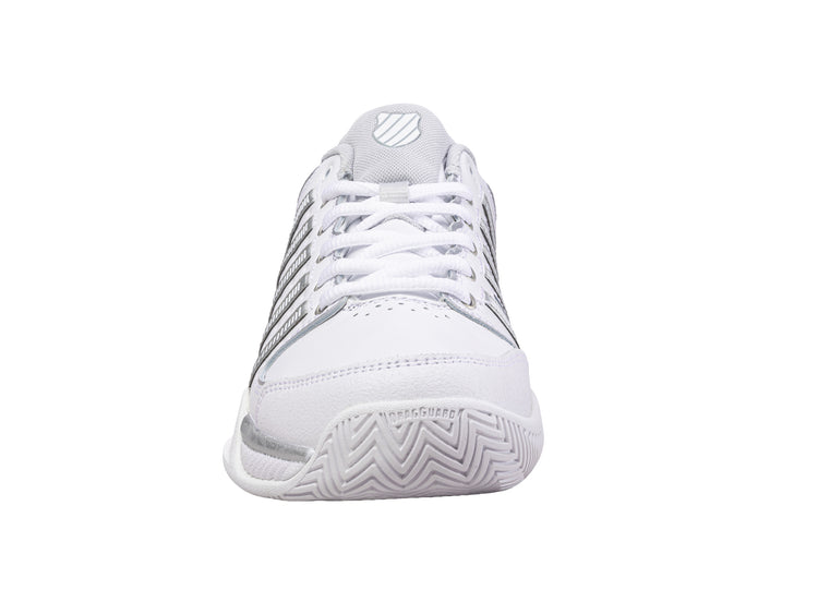 93379-107-M | WOMENS HYPERCOURT EXPRESS LEATHER | WHITE/SILVER/GLACIER GRAY