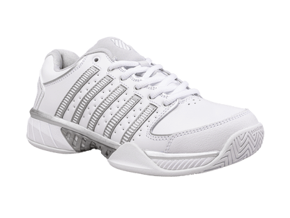 93379 - 107 - M | WOMENS HYPERCOURT EXPRESS LEATHER | WHITE/SILVER/GLACIER GRAY - K - Swiss US - FOOTWEAR