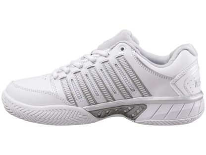 93379 - 107 - M | WOMENS HYPERCOURT EXPRESS LEATHER | WHITE/SILVER/GLACIER GRAY - K - Swiss US - FOOTWEAR