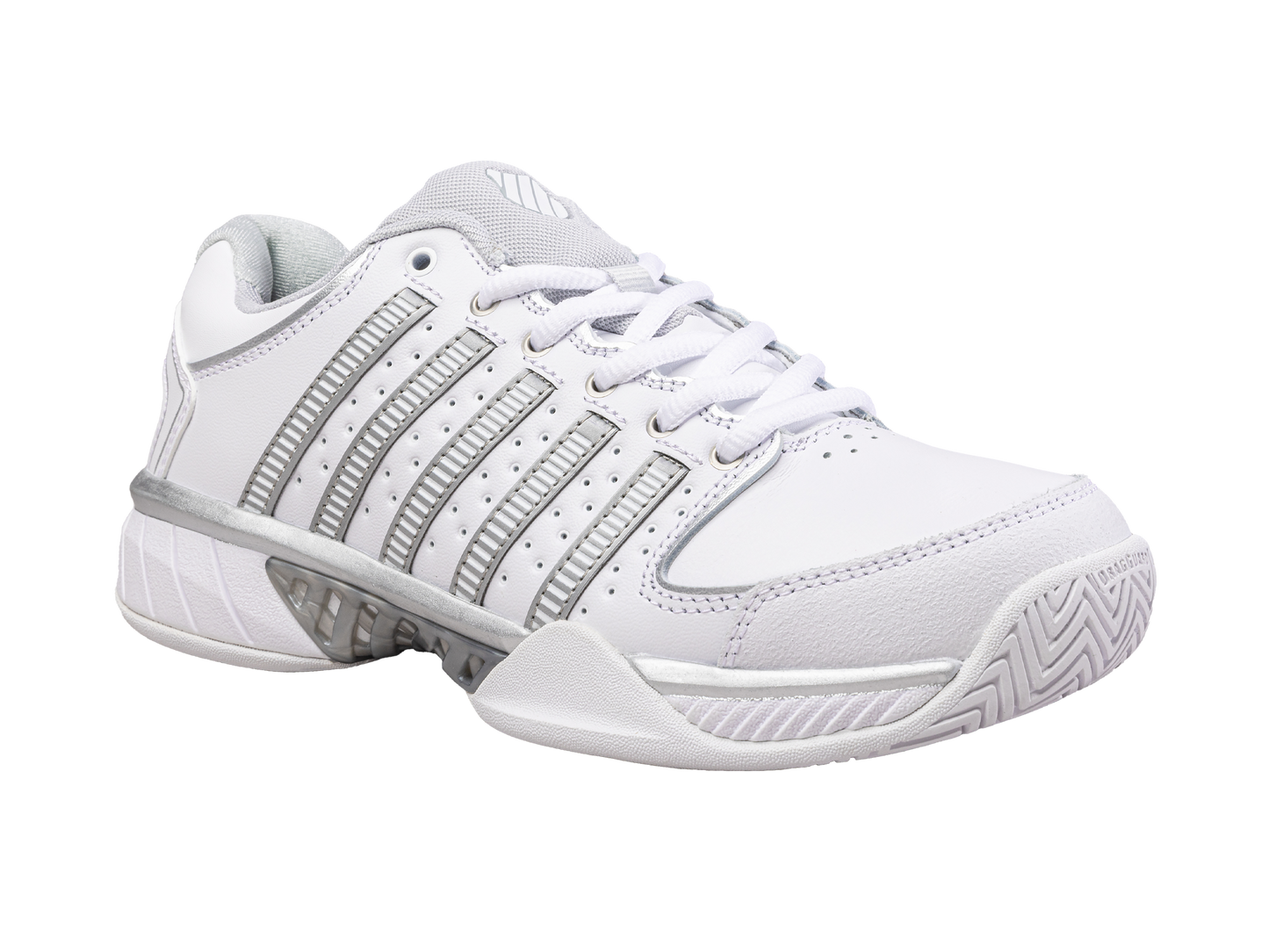 93379-107-M | WOMENS HYPERCOURT EXPRESS LEATHER | WHITE/SILVER/GLACIER GRAY