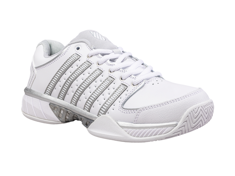 93379-107-M | WOMENS HYPERCOURT EXPRESS LEATHER | WHITE/SILVER/GLACIER GRAY