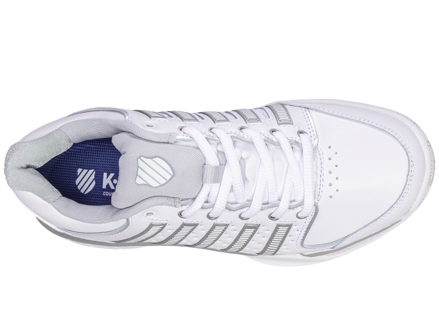 93379-107-M | WOMENS HYPERCOURT EXPRESS LEATHER | WHITE/SILVER/GLACIER GRAY