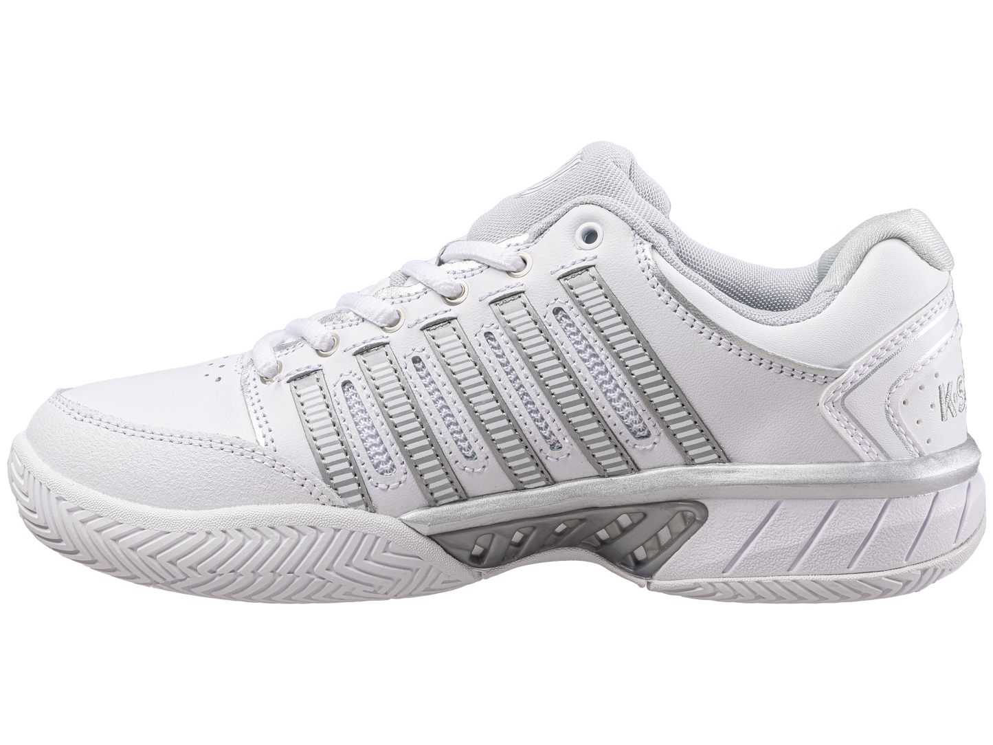 93379-107-M | WOMENS HYPERCOURT EXPRESS LEATHER | WHITE/SILVER/GLACIER GRAY