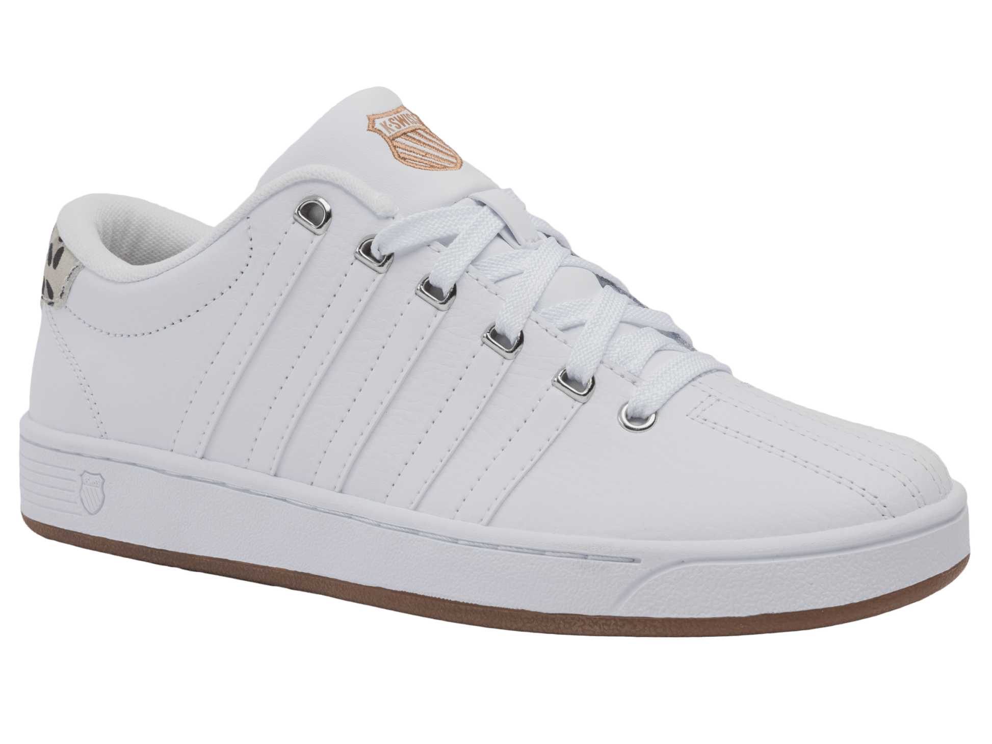 93629 - 139 - M | COURT PRO II CMF SP | WHITE/LITE GUM/LEOPARD - K - Swiss US - FOOTWEAR