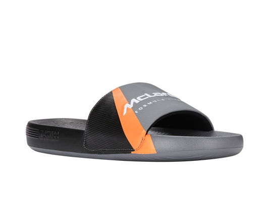 94422-090-M | SLIDE SANDAL X MCLAREN F1 TEAM | ANTHRACITE/BLACK/PAPAYA