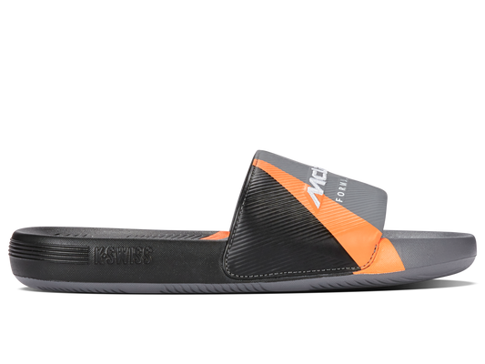 94422-090-M | SLIDE SANDAL X MCLAREN F1 TEAM | ANTHRACITE/BLACK/PAPAYA