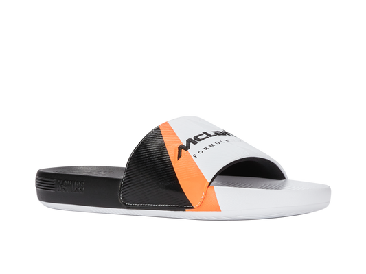 94422-196-M | SLIDE SANDAL X MCLAREN F1 TEAM | WHITE/BLACK/PAPAYA