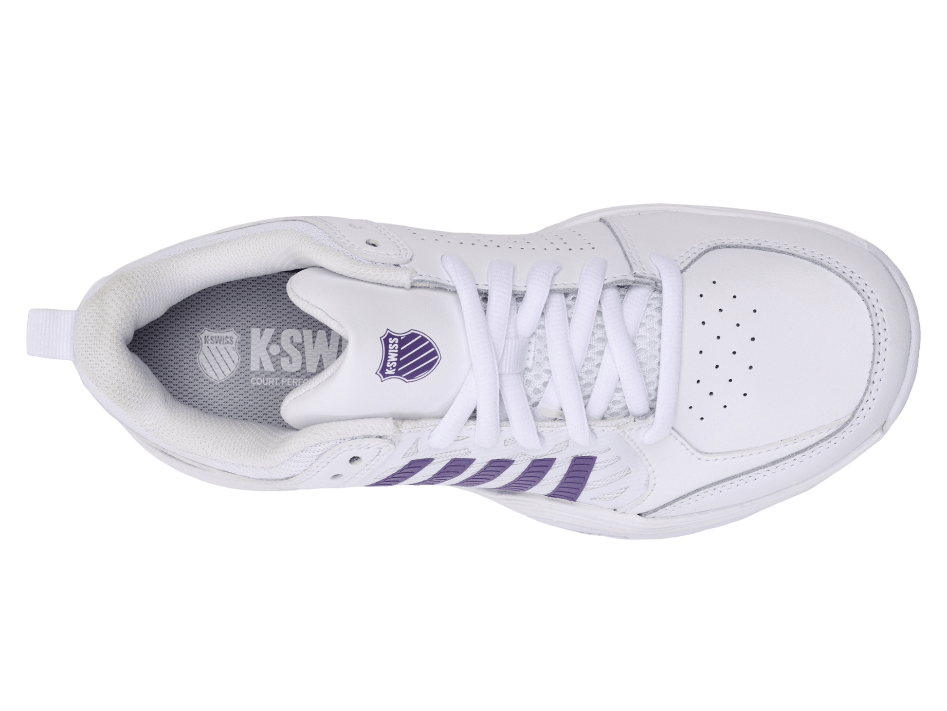 94428 - 151 - M | COURT EXPRESS 2 | WHITE/PURPLE HAZE/NEON LAVENDER - K - Swiss US - FOOTWEAR