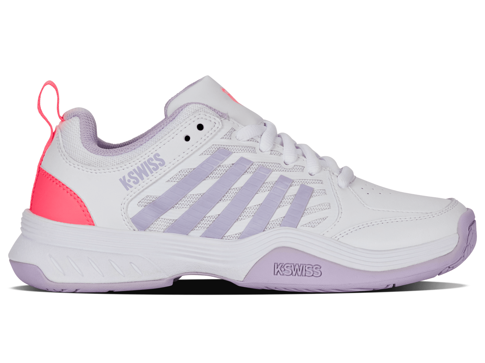 94428 - 182 - M | COURT EXPRESS 2 | WHITE/ORCHID PETAL/NEON BLAZE - K - Swiss US - FOOTWEAR