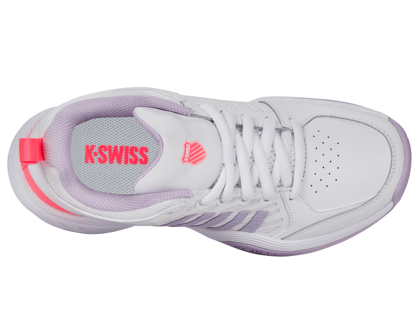 94428 - 182 - M | COURT EXPRESS 2 | WHITE/ORCHID PETAL/NEON BLAZE - K - Swiss US - FOOTWEAR