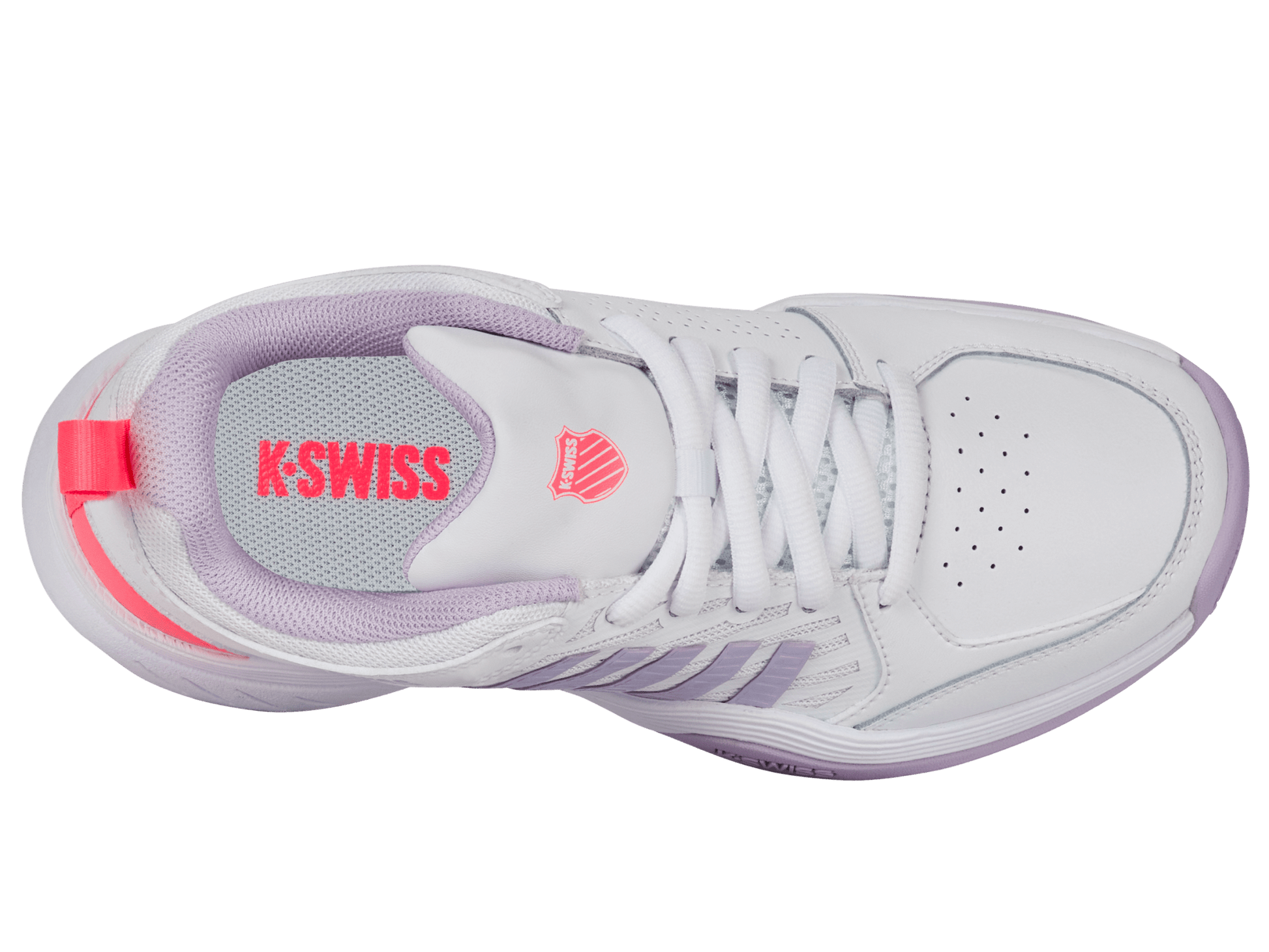 94428 - 182 - M | COURT EXPRESS 2 | WHITE/ORCHID PETAL/NEON BLAZE - K - Swiss US - FOOTWEAR