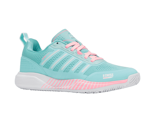 94436 - 411 - M | ULTRA COURT PADEL | SOFT NEON BLUE/WHITE/NEON BUBBLE GUM - K - Swiss US - FOOTWEAR