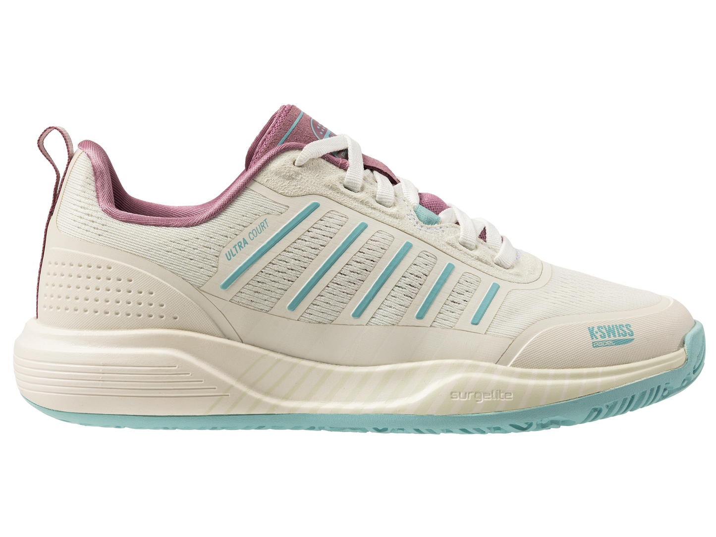 94436-970-M | ULTRA COURT PADEL | WHITE/LILAS/PASTEL TURQUOISE