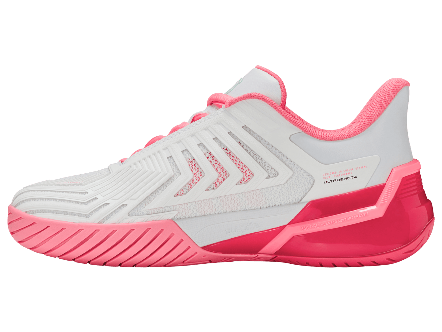 94437 - 162 - M | ULTRASHOT 4 | WHITE/NEON PASTEL PINK/HOT NEON PINK - K - Swiss US - FOOTWEAR