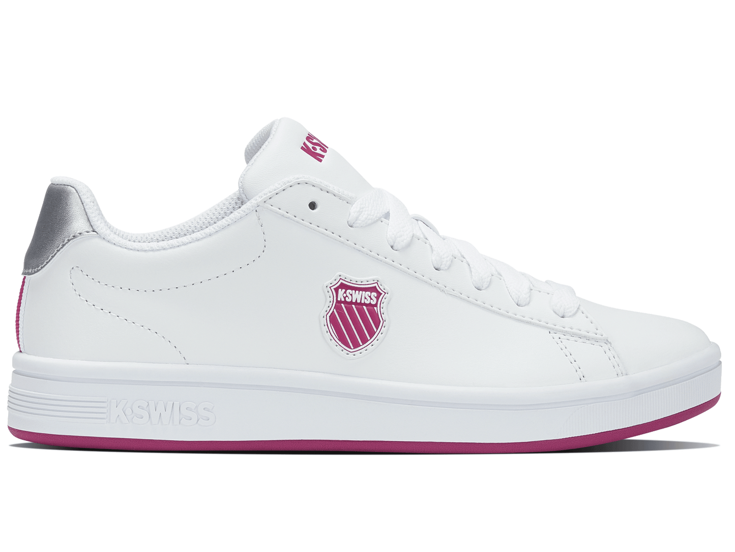 96599-111-M | COURT SHIELD | WHITE/FESTIVAL FUCHSIA/SILVER