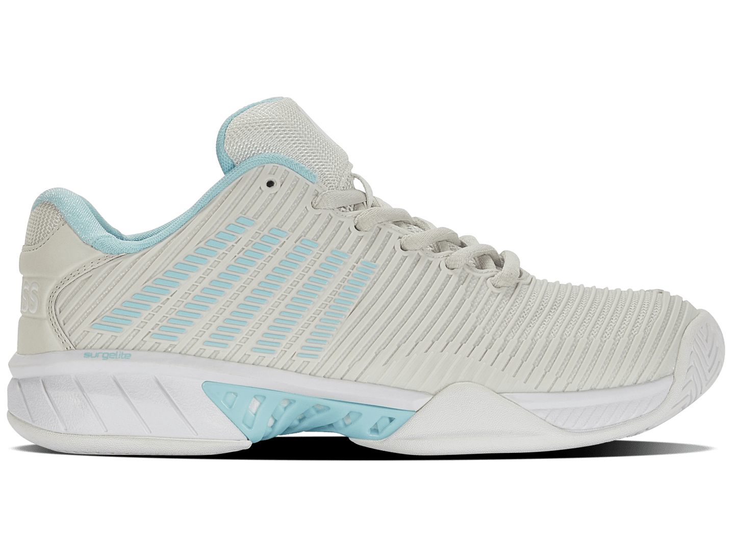 96613 - 089 - M | HYPERCOURT EXPRESS 2 | VAPOROUS GRAY/WHITE/BLUE GLOW - K - Swiss US - FOOTWEAR