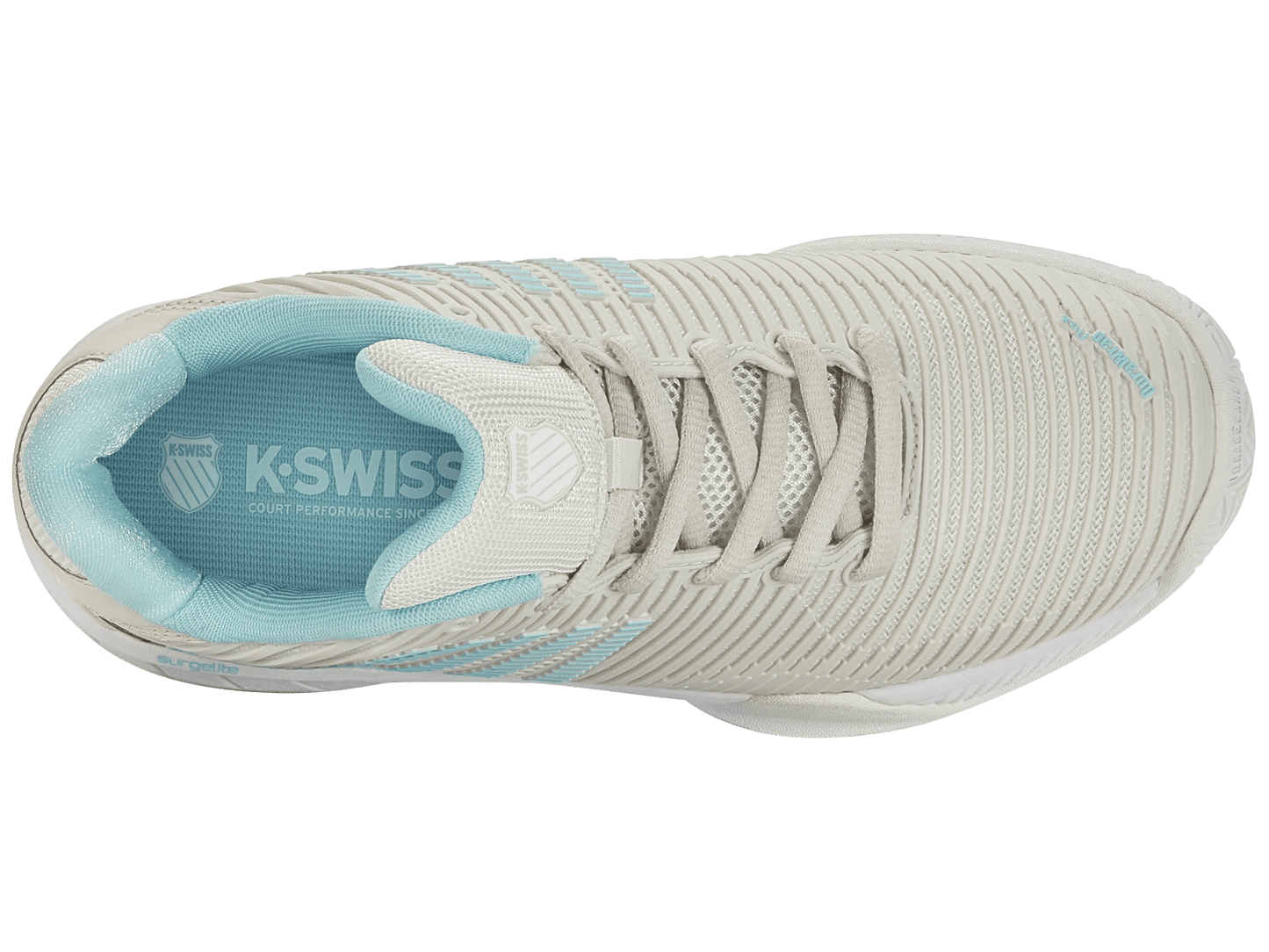 96613 - 089 - M | HYPERCOURT EXPRESS 2 | VAPOROUS GRAY/WHITE/BLUE GLOW - K - Swiss US - FOOTWEAR