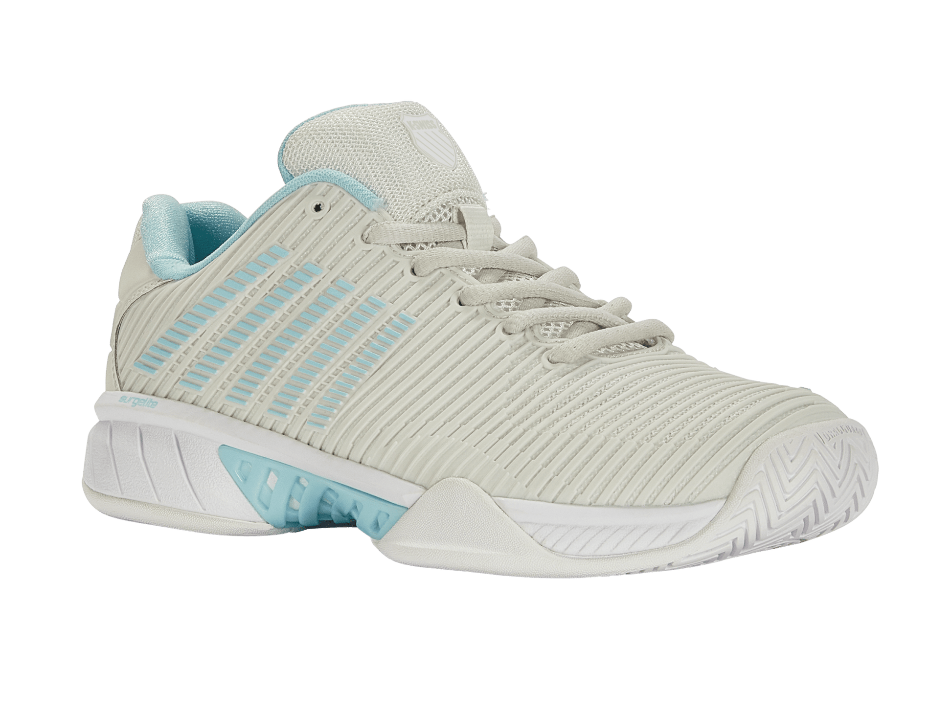 96613 - 089 - M | HYPERCOURT EXPRESS 2 | VAPOROUS GRAY/WHITE/BLUE GLOW - K - Swiss US - FOOTWEAR