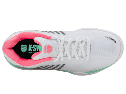 96614 - 178 - M | HYPERCOURT EXPRESS 2 CLAY | WHITE/NEON PASTEL PINK/BLACK - K - Swiss US - FOOTWEAR