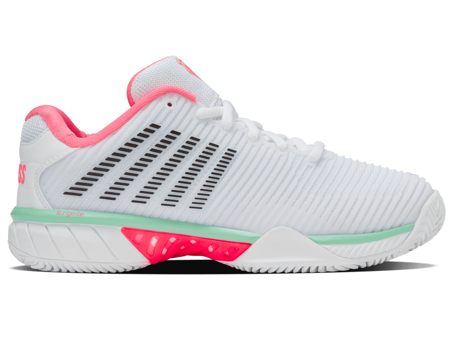 96614 - 178 - M | HYPERCOURT EXPRESS 2 CLAY | WHITE/NEON PASTEL PINK/BLACK - K - Swiss US - FOOTWEAR