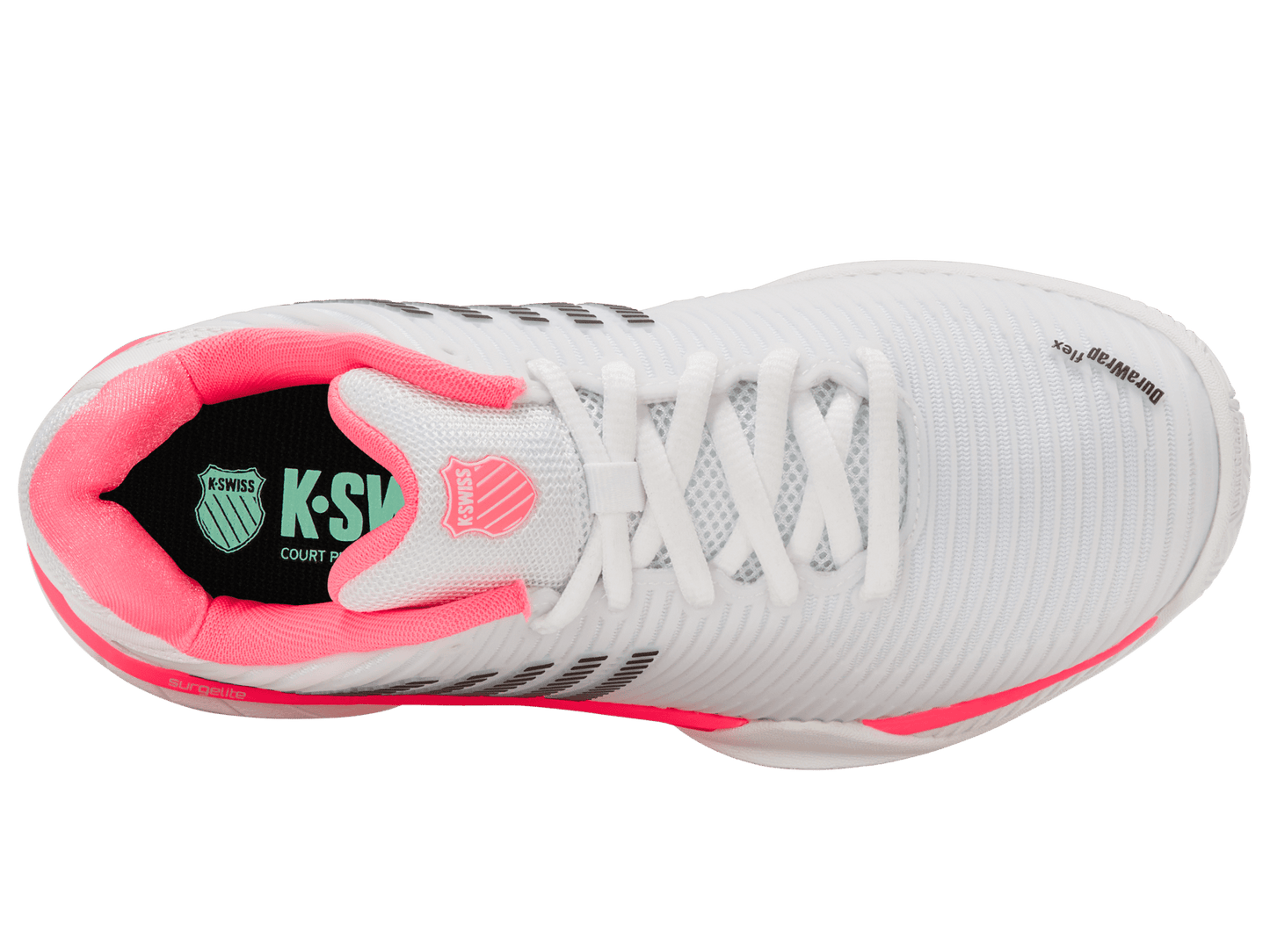 96807 - 178 - W | HYPERCOURT EXPRESS 2 - WIDE | WHITE/NEON PASTEL PINK/BLACK - K - Swiss US - FOOTWEAR