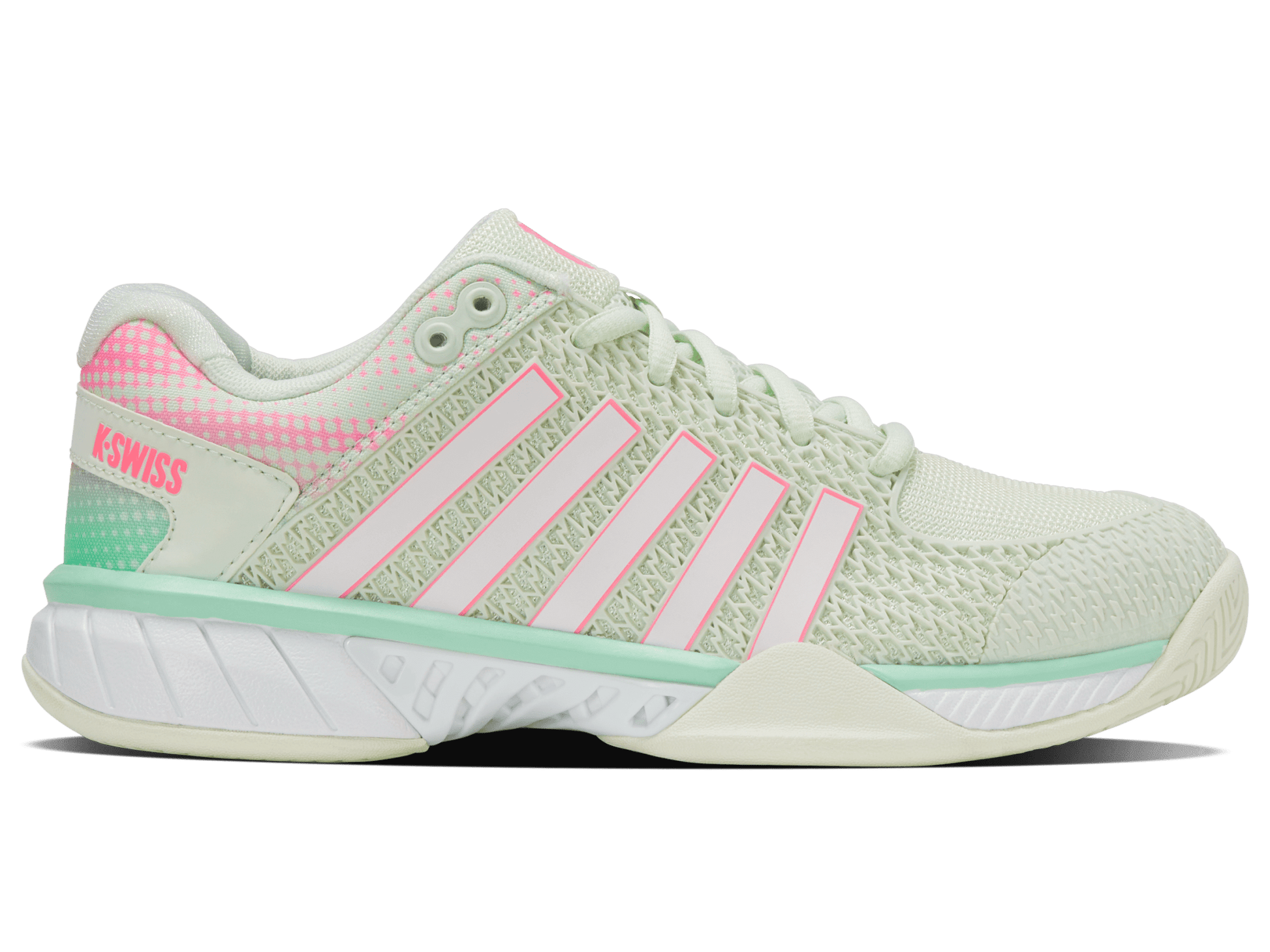 97292 - 440 - W | EXPRESS LIGHT PICKLEBALL - WIDE | ICE/HONEYDEW/NEON PASTEL PINK - K - Swiss US - FOOTWEAR