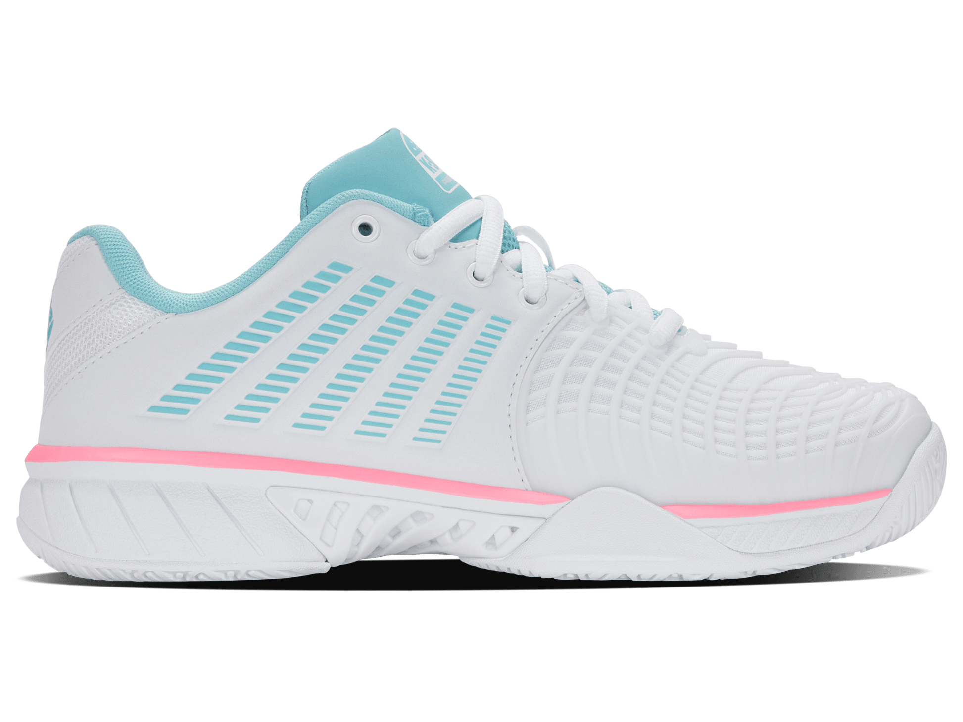 98900 - 146 - M | EXPRESS LIGHT 3 PADEL | WHITE/SOFT NEON BLUE/NEON BUBLE GUM - K - Swiss US - FOOTWEAR