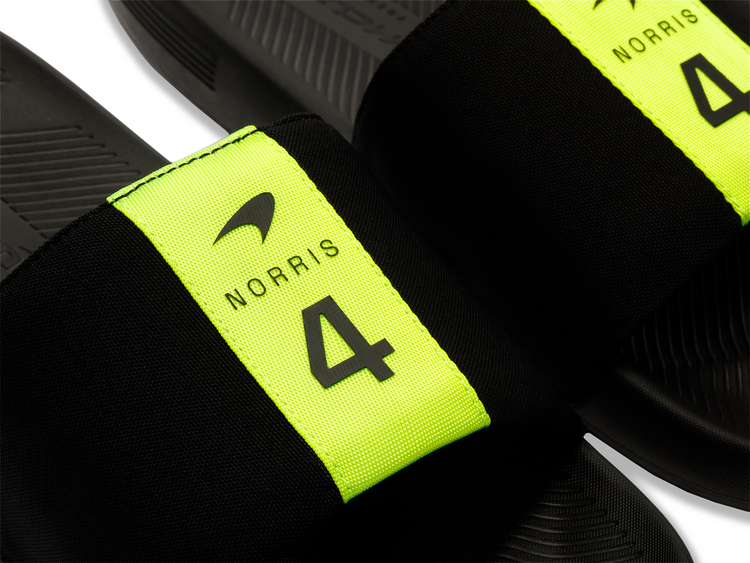 98951-071-M | SLIDE SANDAL LINEAR X MCLAREN | BLACK/SAFETY YELLOW