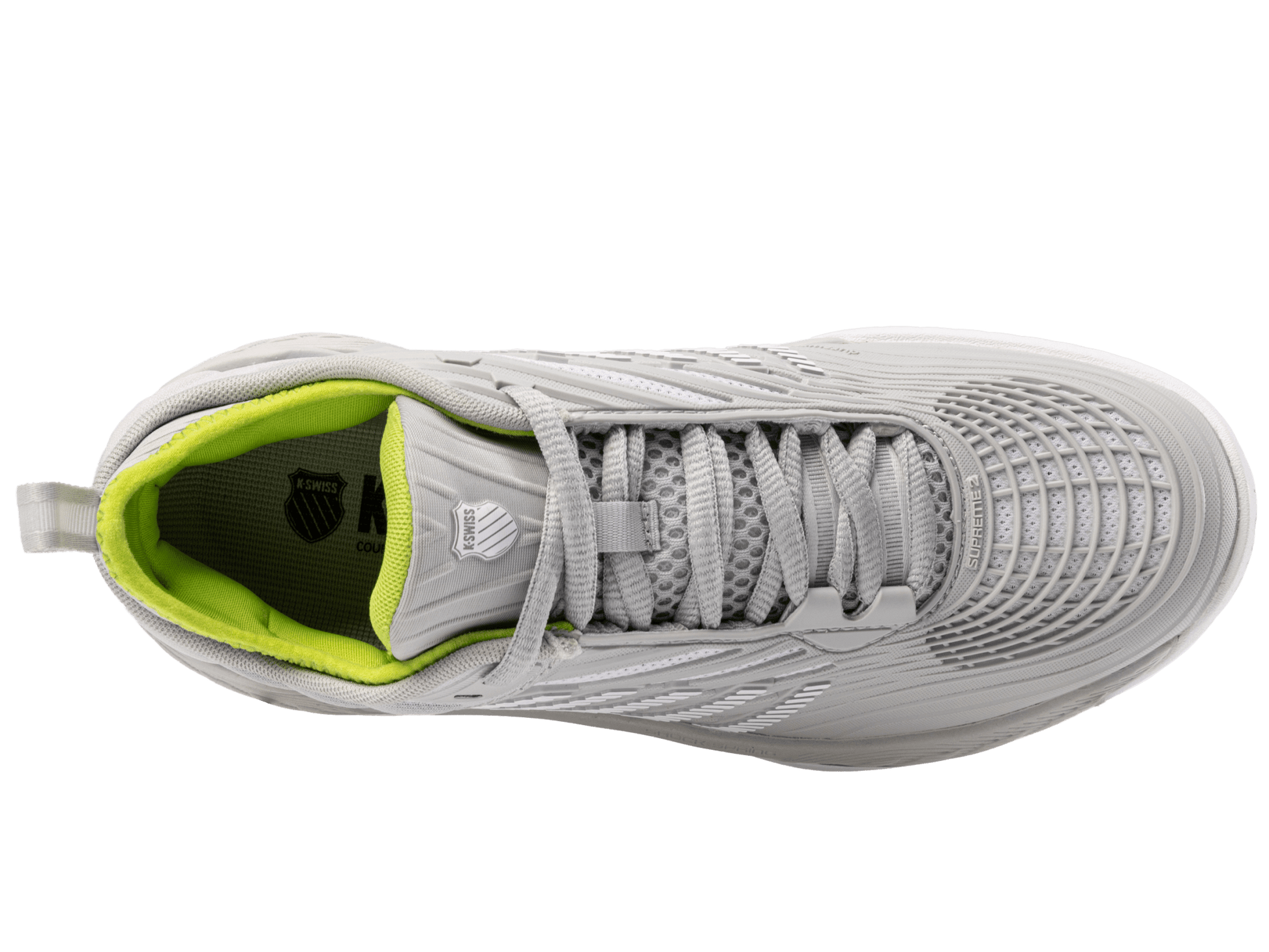 99071 - 034 - M | HYPERCOURT SUPREME 2 | GRAY VIOLET/WHITE/LIME GREEN - K - Swiss US - FOOTWEAR