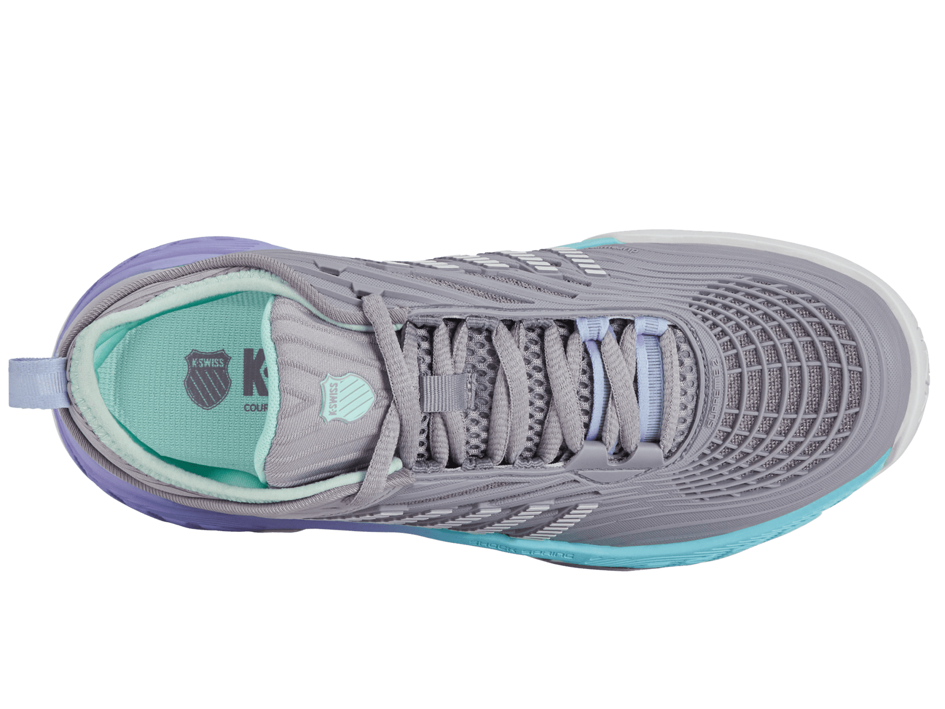 99071 - 052 - M | HYPERCOURT SUPREME 2 | LILAC GRAY/NIMBUS CLOUD/NEON PURPLE - K - Swiss US - FOOTWEAR