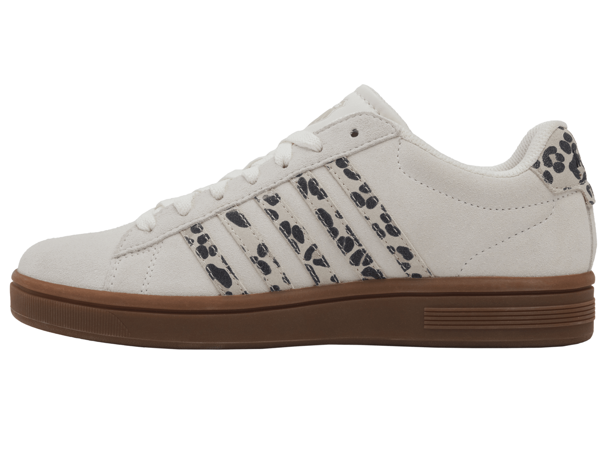 99492 - 148 - M | COURT TIEBREAK II SDE | SNOW WHITE/LIGHT GRAY/LEOPARD/GUM - K - Swiss US - FOOTWEAR
