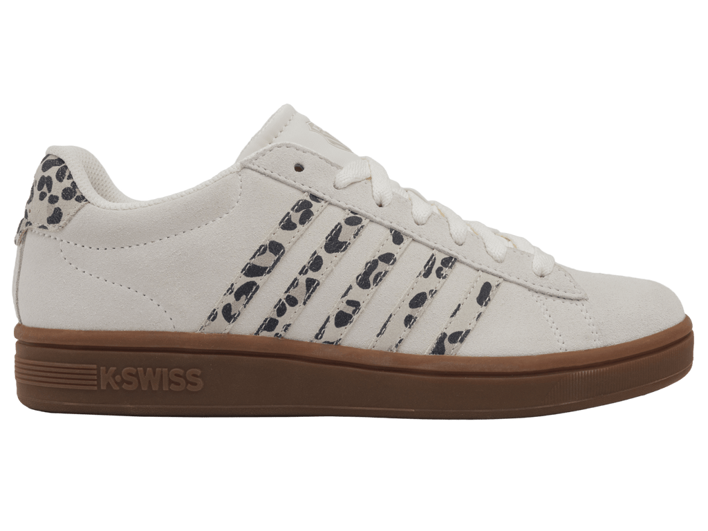 99492 - 148 - M | COURT TIEBREAK II SDE | SNOW WHITE/LIGHT GRAY/LEOPARD/GUM - K - Swiss US - FOOTWEAR