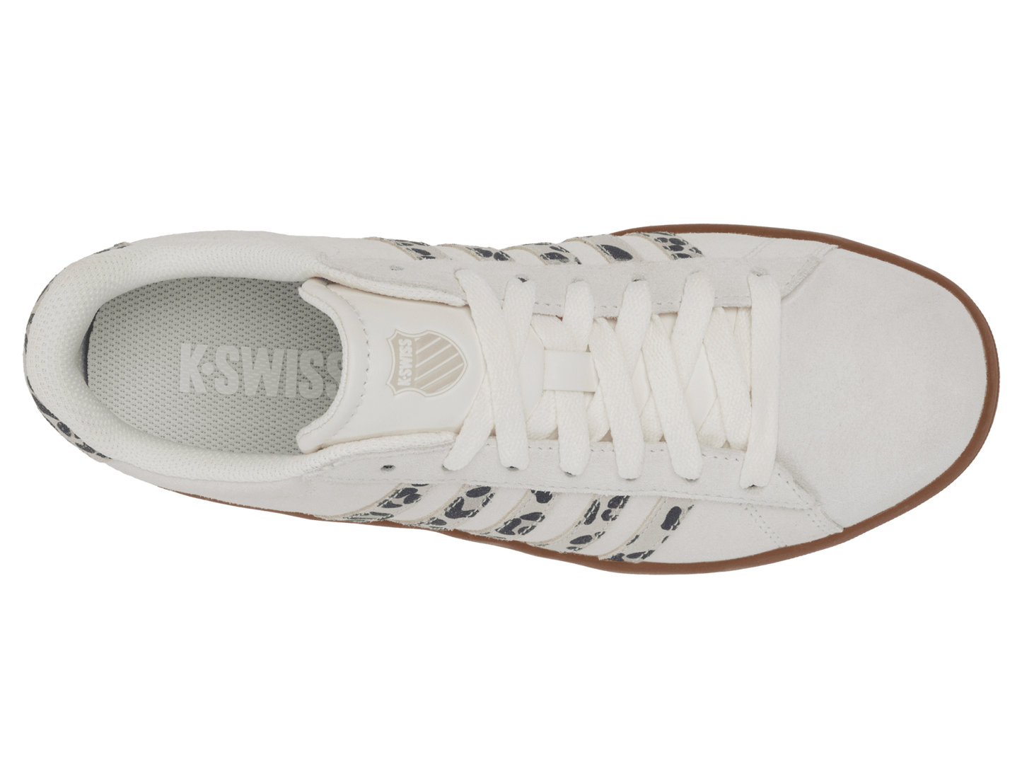 99492 - 148 - M | COURT TIEBREAK II SDE | SNOW WHITE/LIGHT GRAY/LEOPARD/GUM - K - Swiss US - FOOTWEAR
