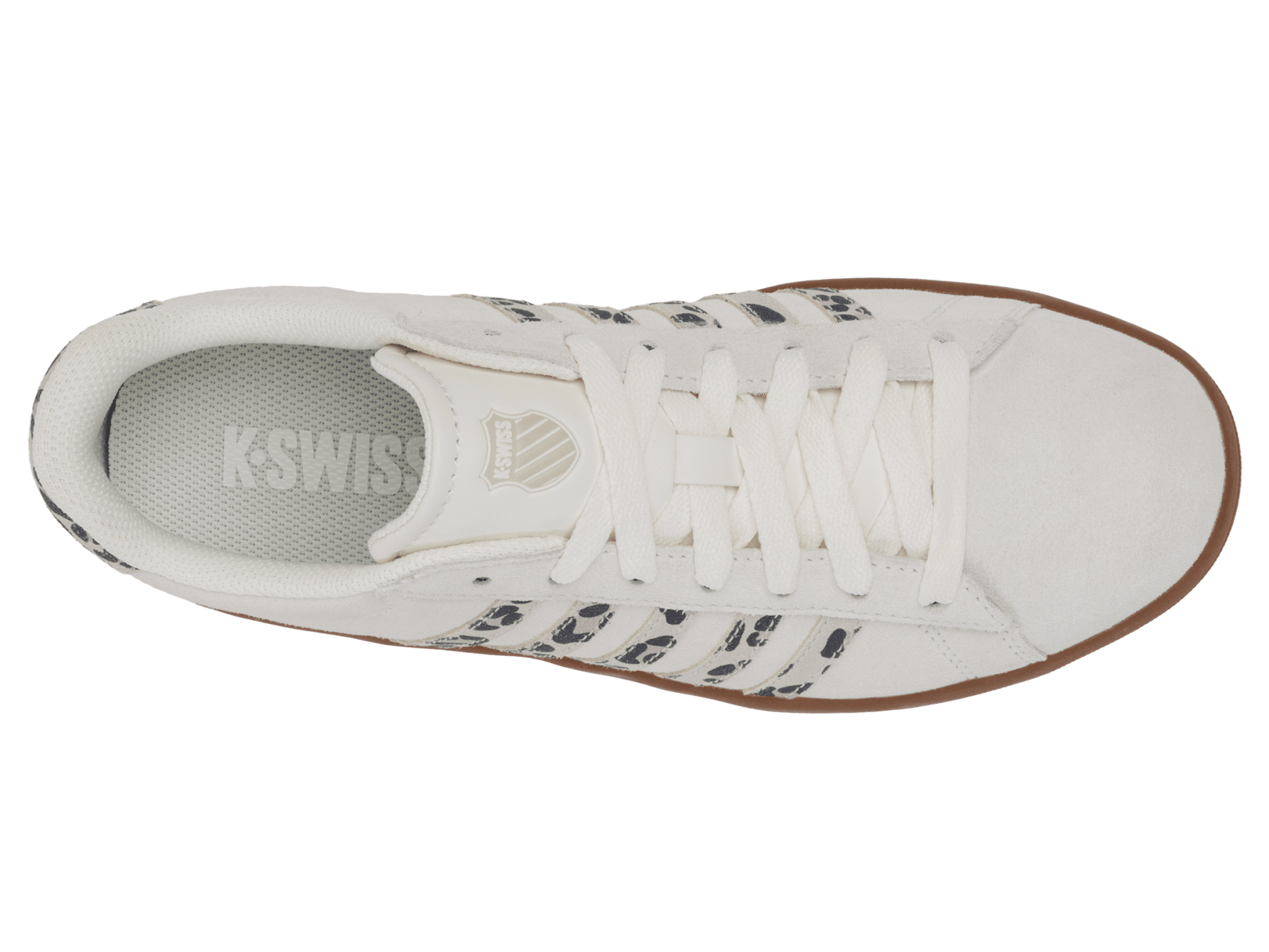99492 - 148 - M | COURT TIEBREAK II SDE | SNOW WHITE/LIGHT GRAY/LEOPARD/GUM - K - Swiss US - FOOTWEAR