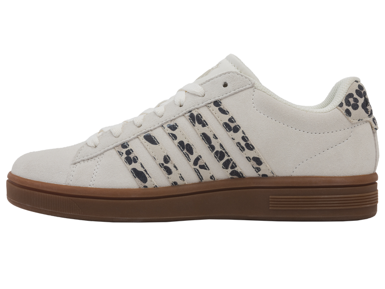 99492-148-M | COURT TIEBREAK II SDE | SNOW WHITE/LIGHT GRAY/LEOPARD/GUM