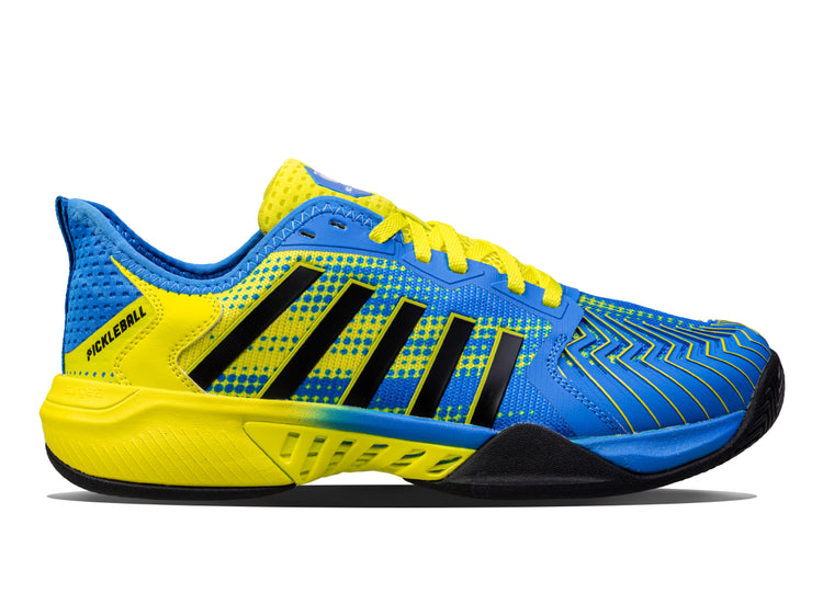 K-Swiss Pickleball Supreme shoe in brilliant blue/optic yellow/black color