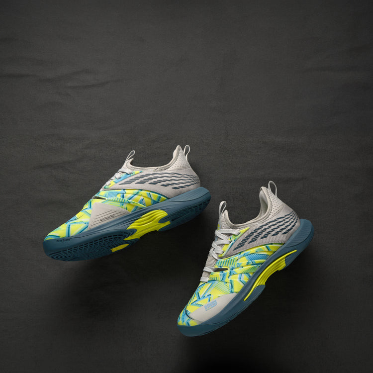 Image of K-Swiss padel shoes on a dark grey background