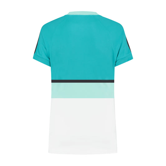 194252-988 | WOMENS HYPERCOURT STRIPE TEE | ARUBA BLUE / ALGIERS BLUE / WHITE